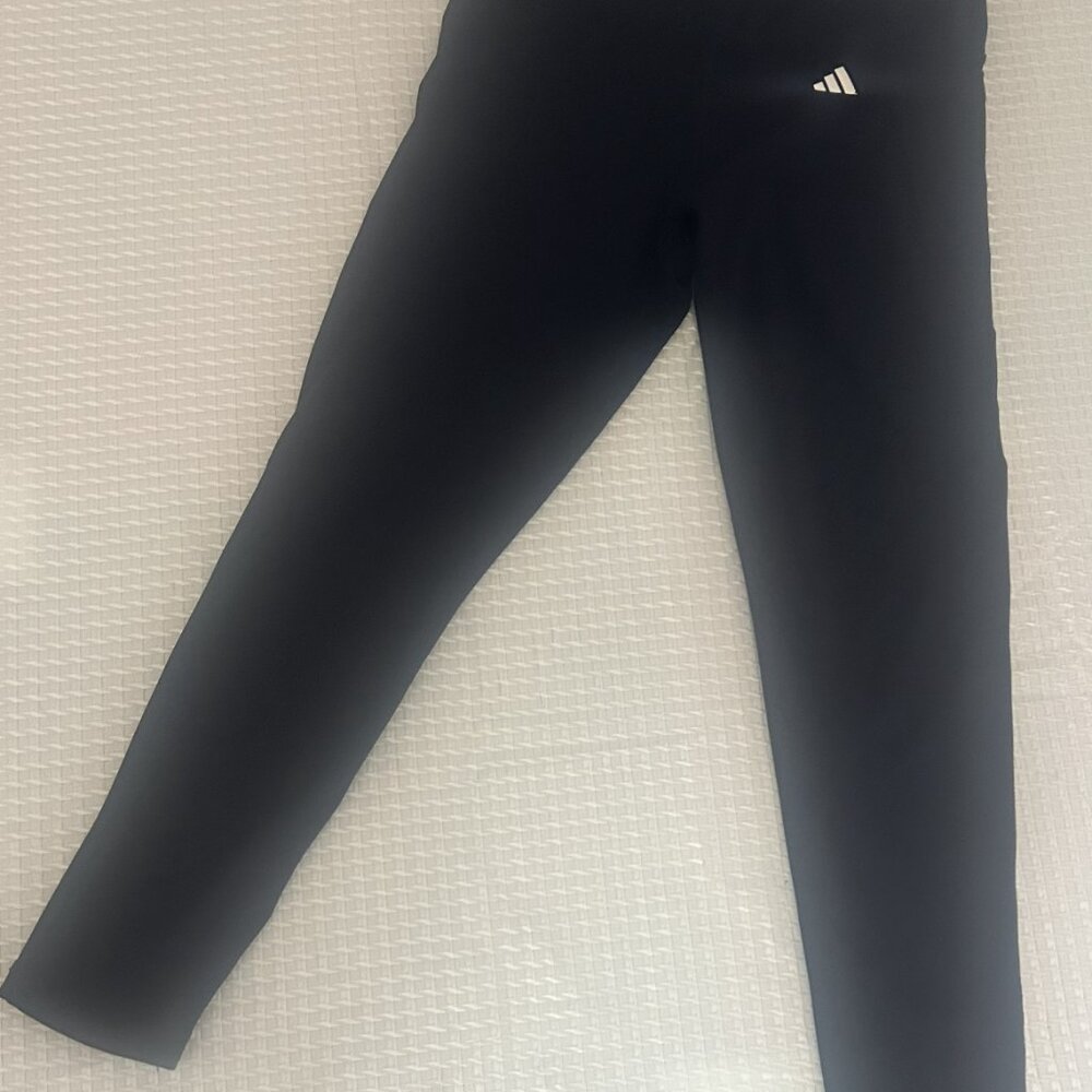 Adidas Women's Small Dark Blue Optime High-Waisted 7/8 Leggings - Picture 3 of 3